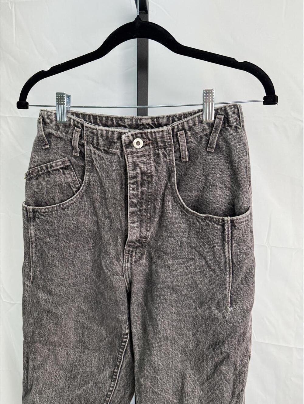 Women's 80s Black Washed Jeans with Tapered Ankle Barrel Jeans 28.5"x28" - Picture 4 of 9